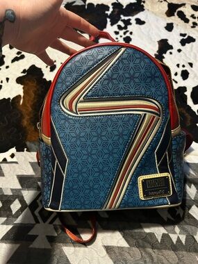 Marvel Captain Marvel Loungefly Mini Backpack - Blue, Red, Gold